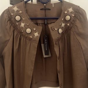 NWT Ellie Tahari Krista Linen Blend Jacket